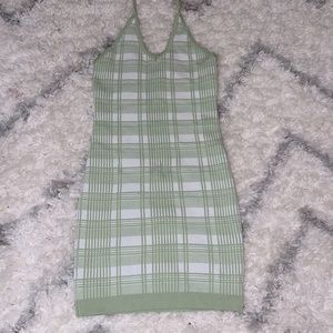 Green plaid summer dress